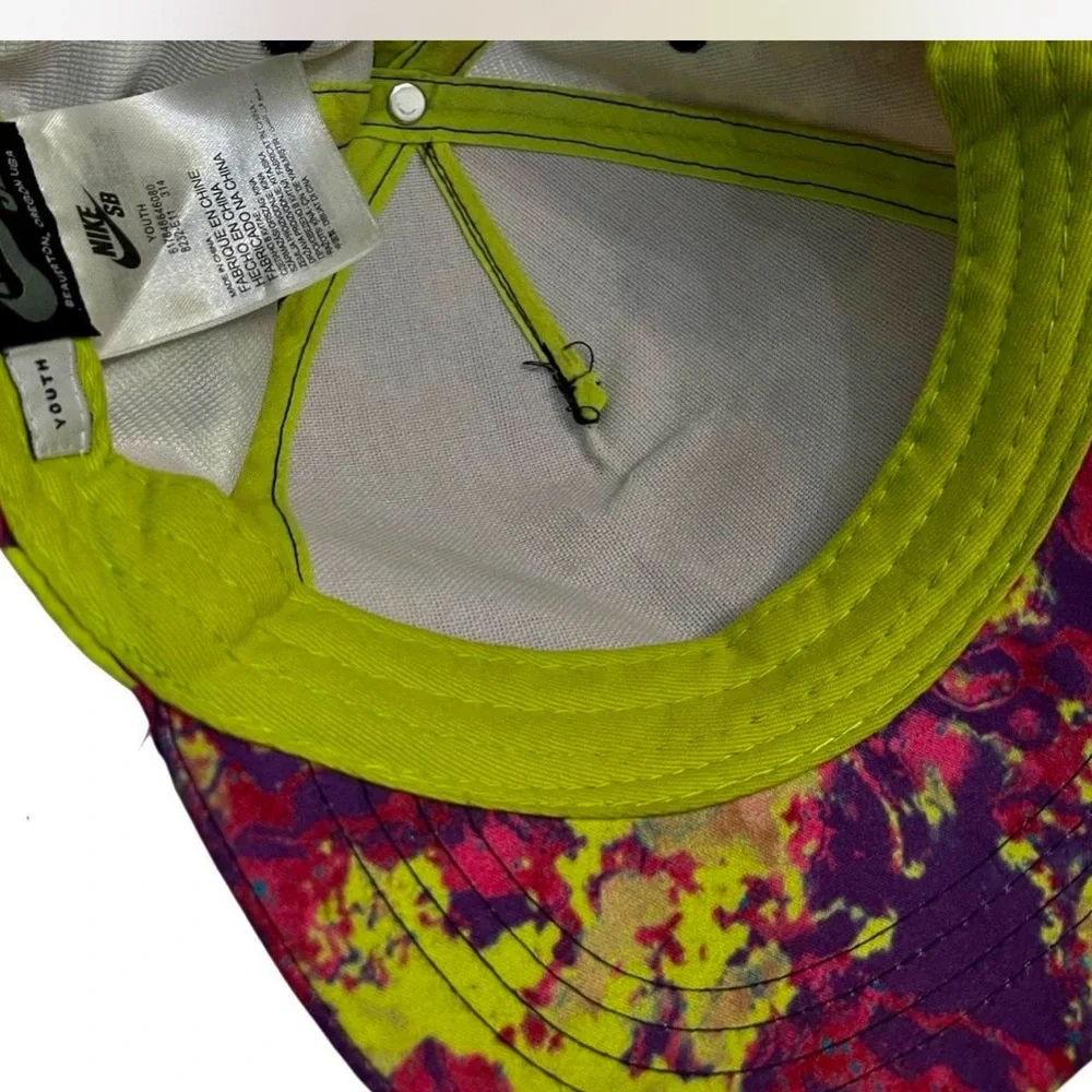 Retro NIKE SB Neon Tie Dye Youth Skateboarding Hat:‎ Adjustable Unisex Style